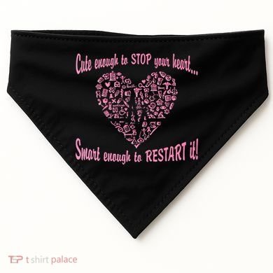 Cute Enough To Stop The Heart USA-Made Doggie Bandana
