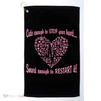 Cute Enough To Stop The Heart Golf Towel thumb 0