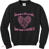 Cute Enough To Stop The Heart Kids Sweatshirt thumb 0