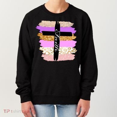 Cute Faith Cross Leopard Women's Sweatshirt