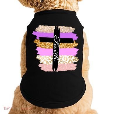 Cute Faith Cross Leopard Doggie Tank