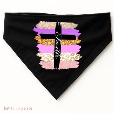 Cute Faith Cross Leopard USA-Made Doggie Bandana