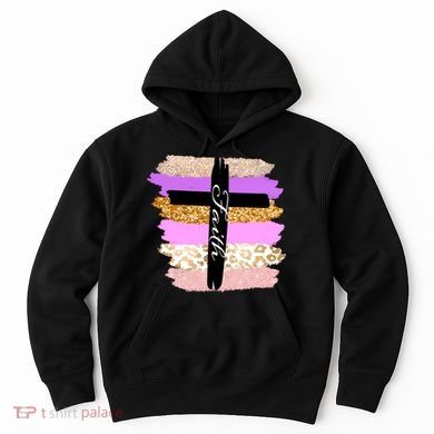 Cute Faith Cross Leopard Hoodie