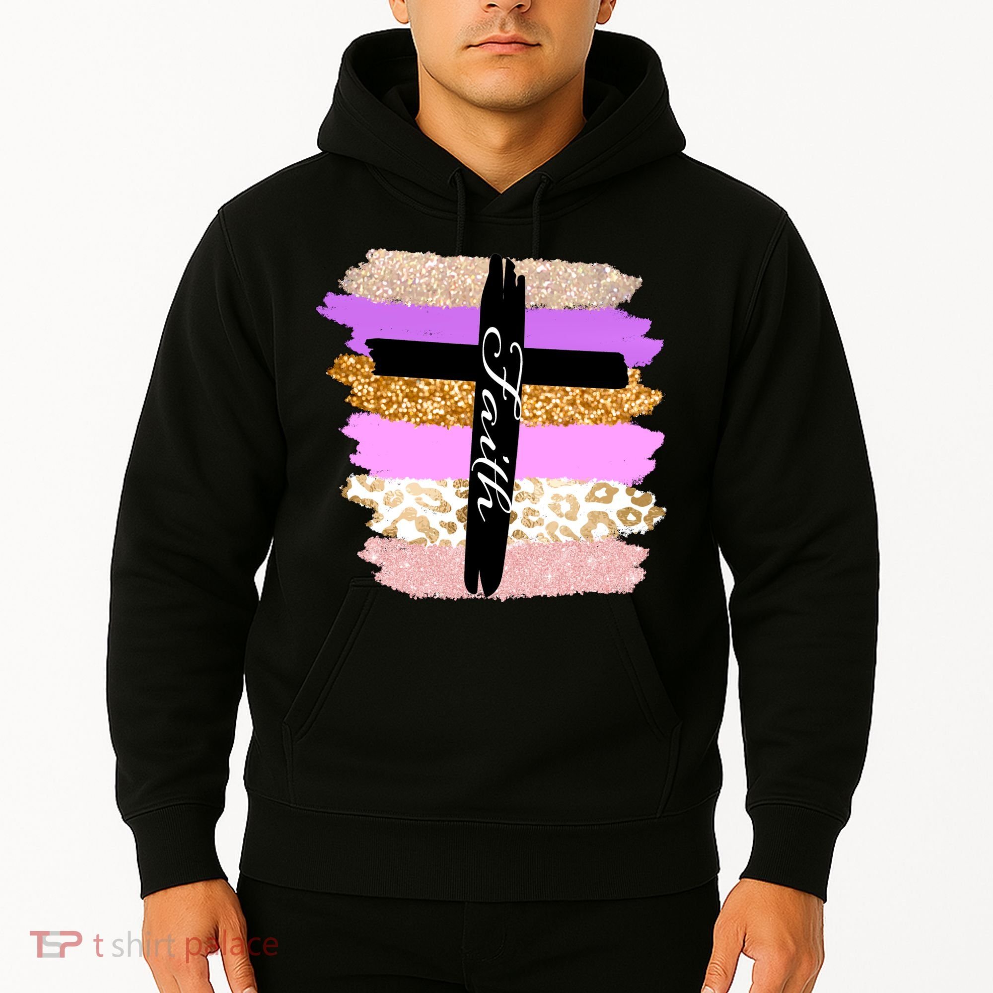 Cute Faith Cross Leopard Hoodie