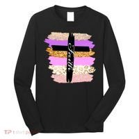 Cute Faith Cross Leopard Long Sleeve Shirt thumb 0