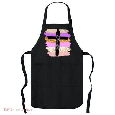 Cute Faith Cross Leopard Apron