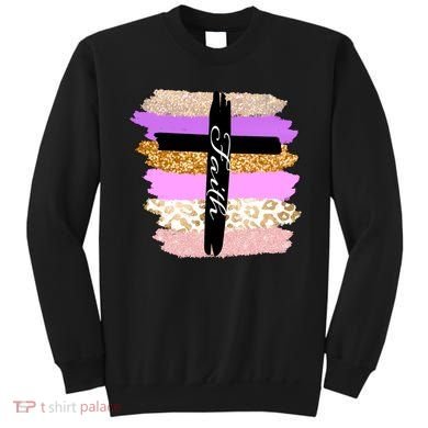 Cute Faith Cross Leopard Sweatshirt
