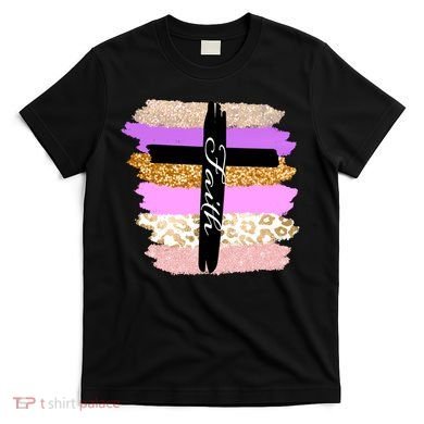 Cute Faith Cross Leopard T-Shirt