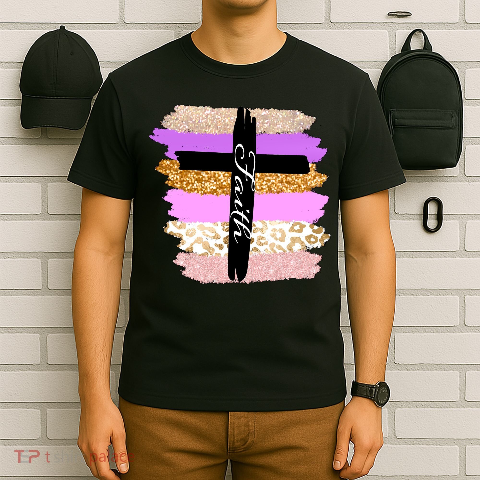 Cute Faith Cross Leopard T-Shirt