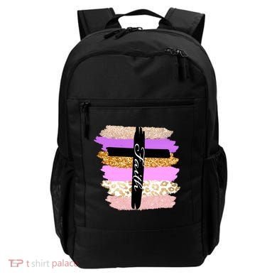 Cute Faith Cross Leopard Backpack