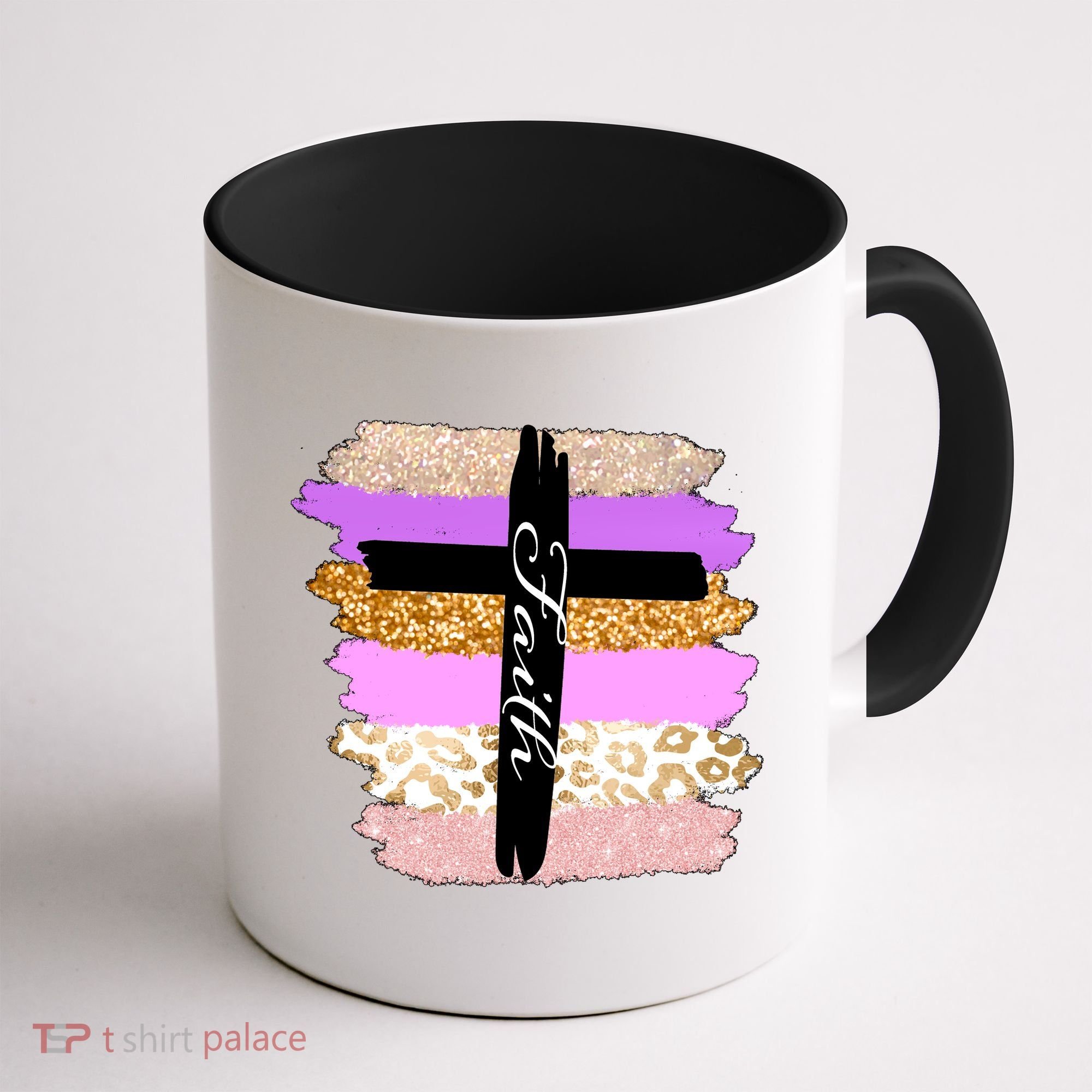 Cute Faith Cross Leopard Coffee Mug