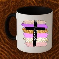 Cute Faith Cross Leopard Coffee Mug thumb 2