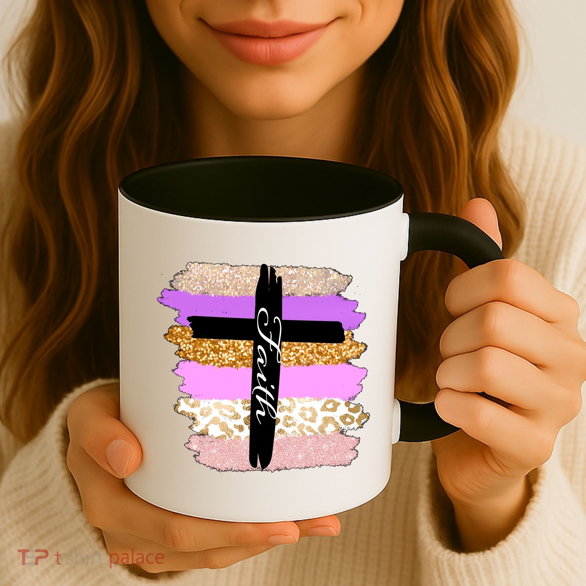 Cute Faith Cross Leopard Coffee Mug