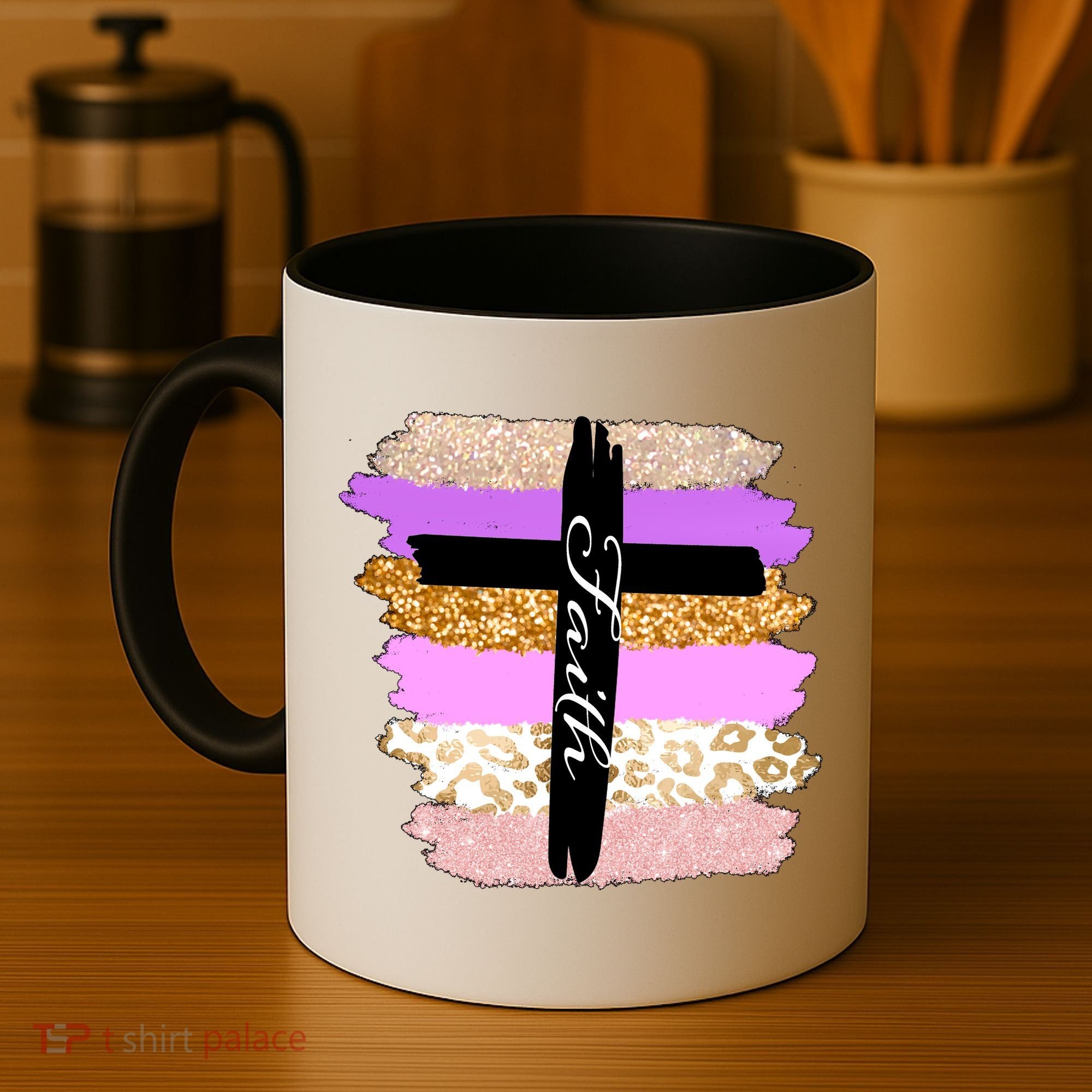 Cute Faith Cross Leopard Coffee Mug