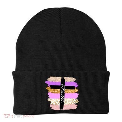 Cute Faith Cross Leopard Beanie