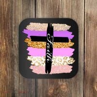 Cute Faith Cross Leopard Coaster thumb 0