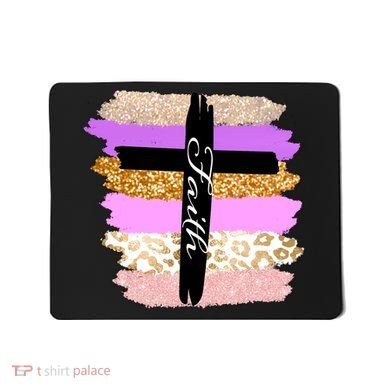 Cute Faith Cross Leopard Mousepad