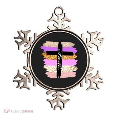 Cute Faith Cross Leopard Ornament
