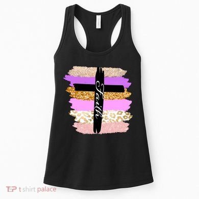 Cute Faith Cross Leopard Women's Tank Top