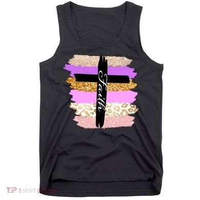 Cute Faith Cross Leopard Tank Top