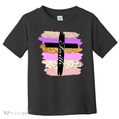 Cute Faith Cross Leopard Toddler T-Shirt