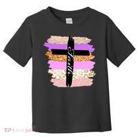 Cute Faith Cross Leopard Toddler T-Shirt thumb 0