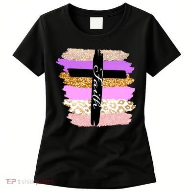 Cute Faith Cross Leopard Women's T-Shirt