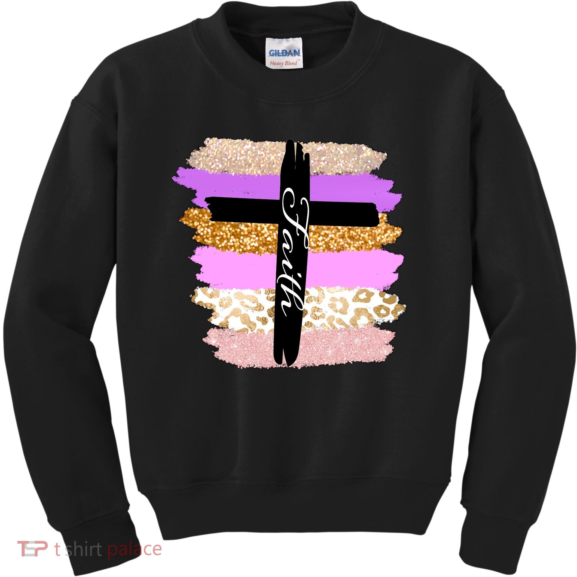 Cute Faith Cross Leopard Kids Sweatshirt