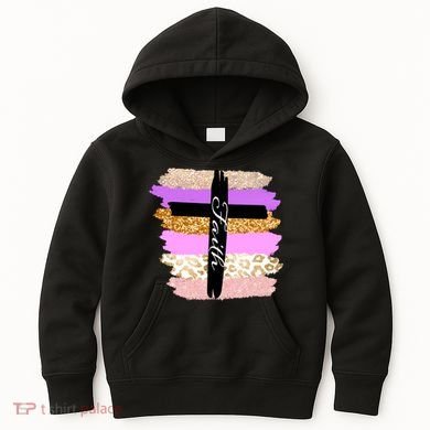 Cute Faith Cross Leopard Kids Hoodie