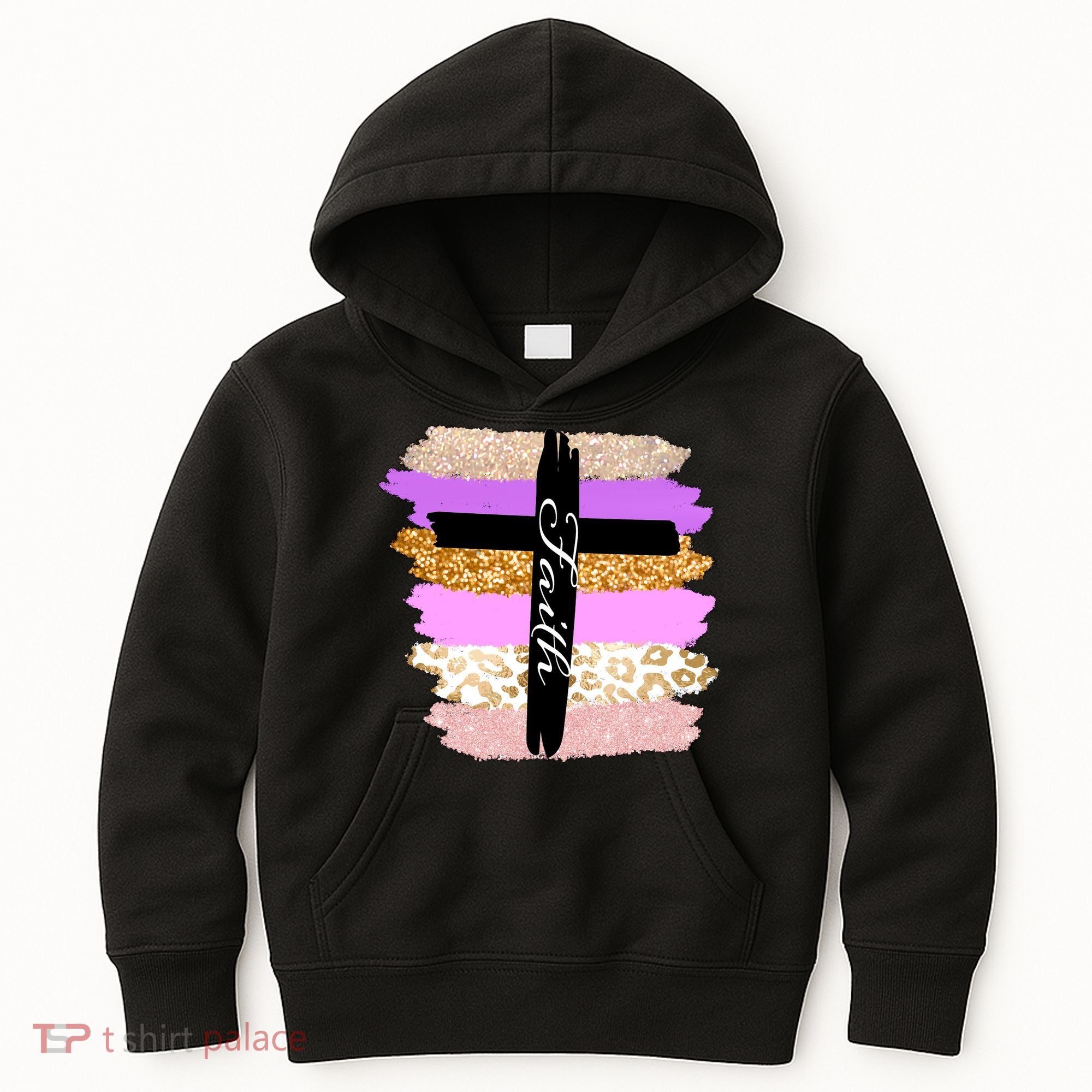 Cute Faith Cross Leopard Kids Hoodie