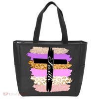 Cute Faith Cross Leopard Tote Bag thumb 0