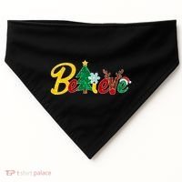 Cute Festive Christmas Believe  USA-Made Doggie Bandana thumb 0