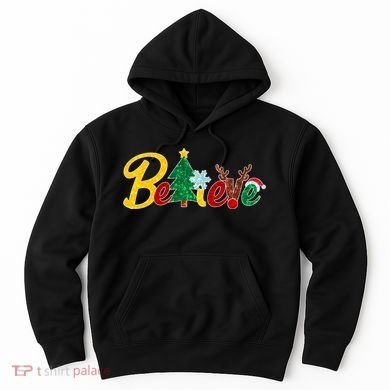 Cute Festive Christmas Believe  Hoodie