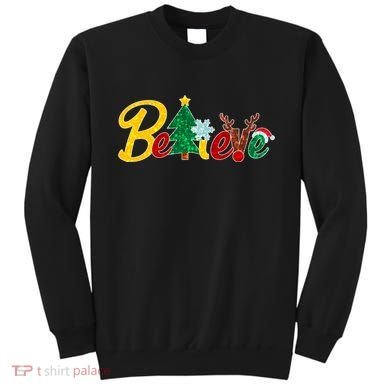 Cute Festive Christmas Believe  Sweatshirt