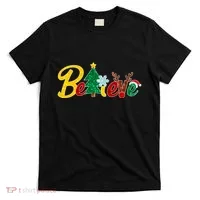 Cute Festive Christmas Believe  T-Shirt thumb 0
