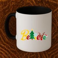 Cute Festive Christmas Believe  Coffee Mug thumb 2