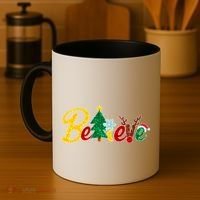 Cute Festive Christmas Believe  Coffee Mug thumb 4