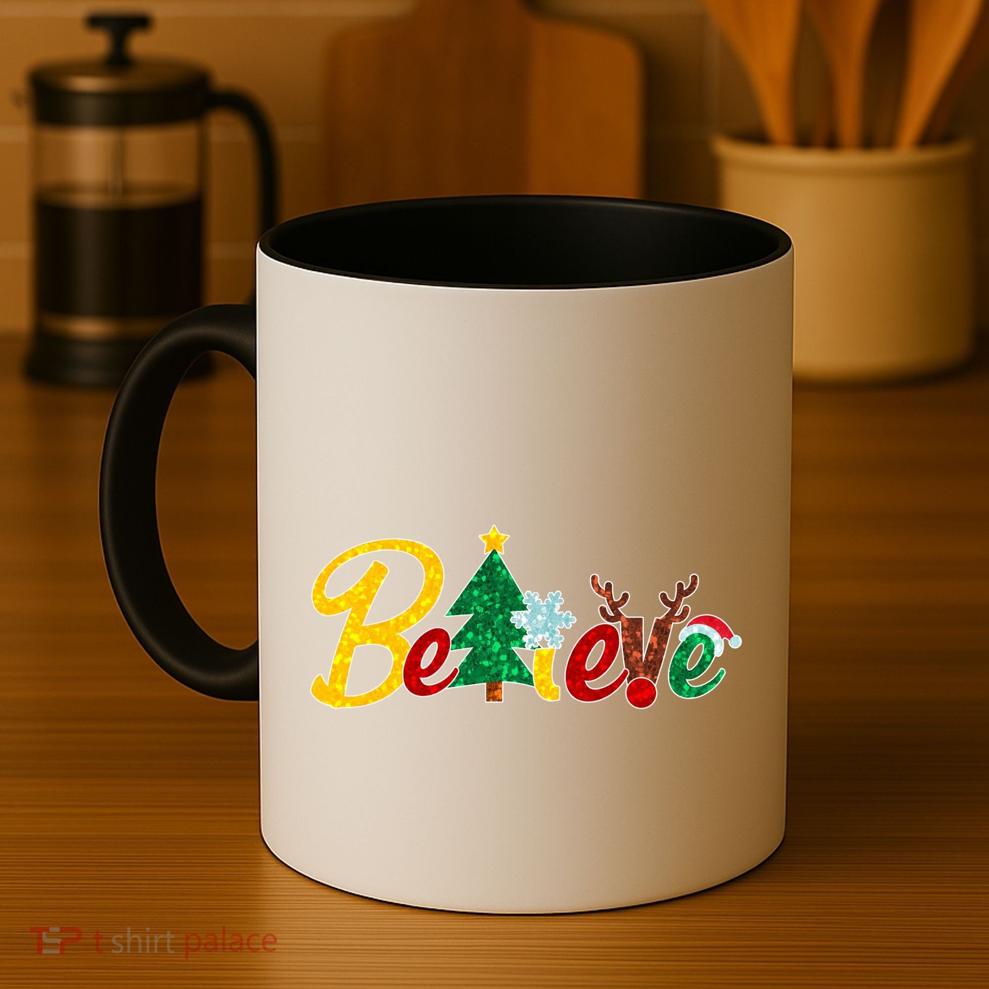 Cute Festive Christmas Believe  Coffee Mug