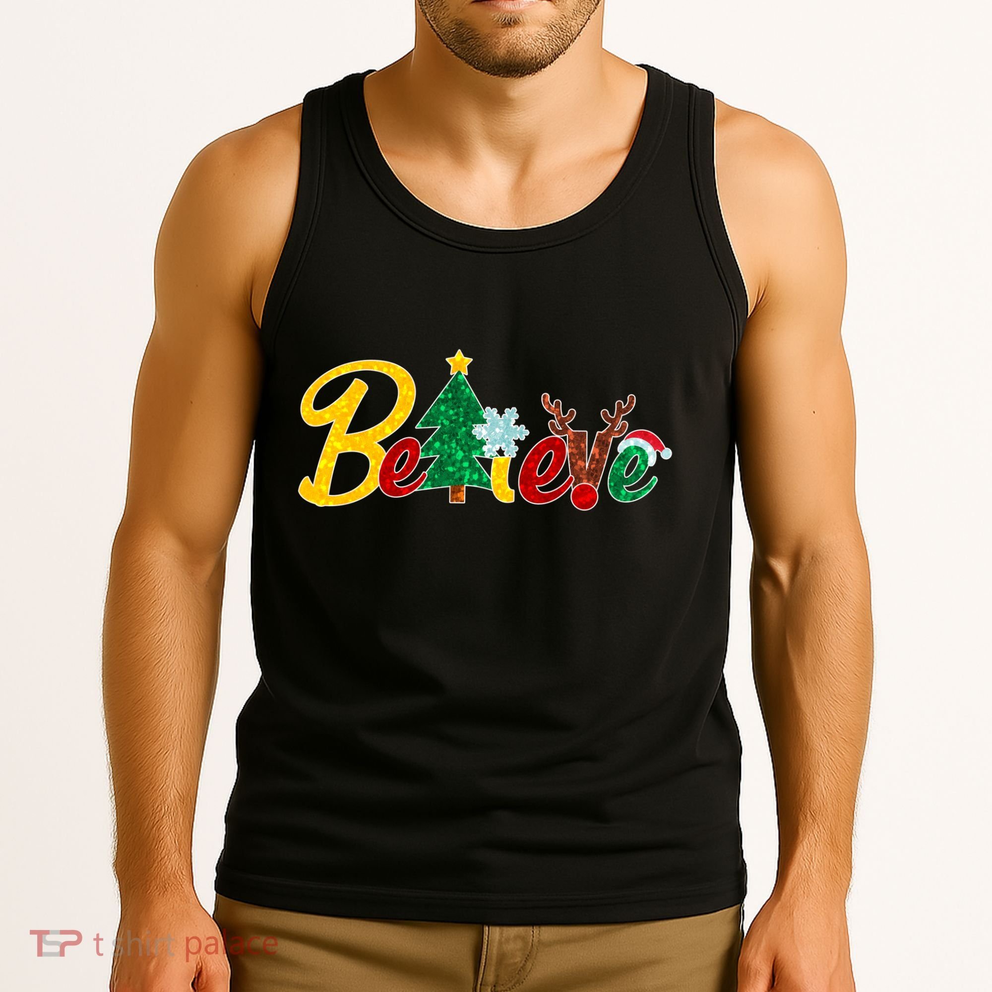 Cute Festive Christmas Believe  Tank Top