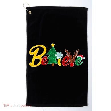 Cute Festive Christmas Believe  Golf Towel