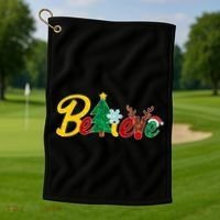 Cute Festive Christmas Believe  Golf Towel thumb 1
