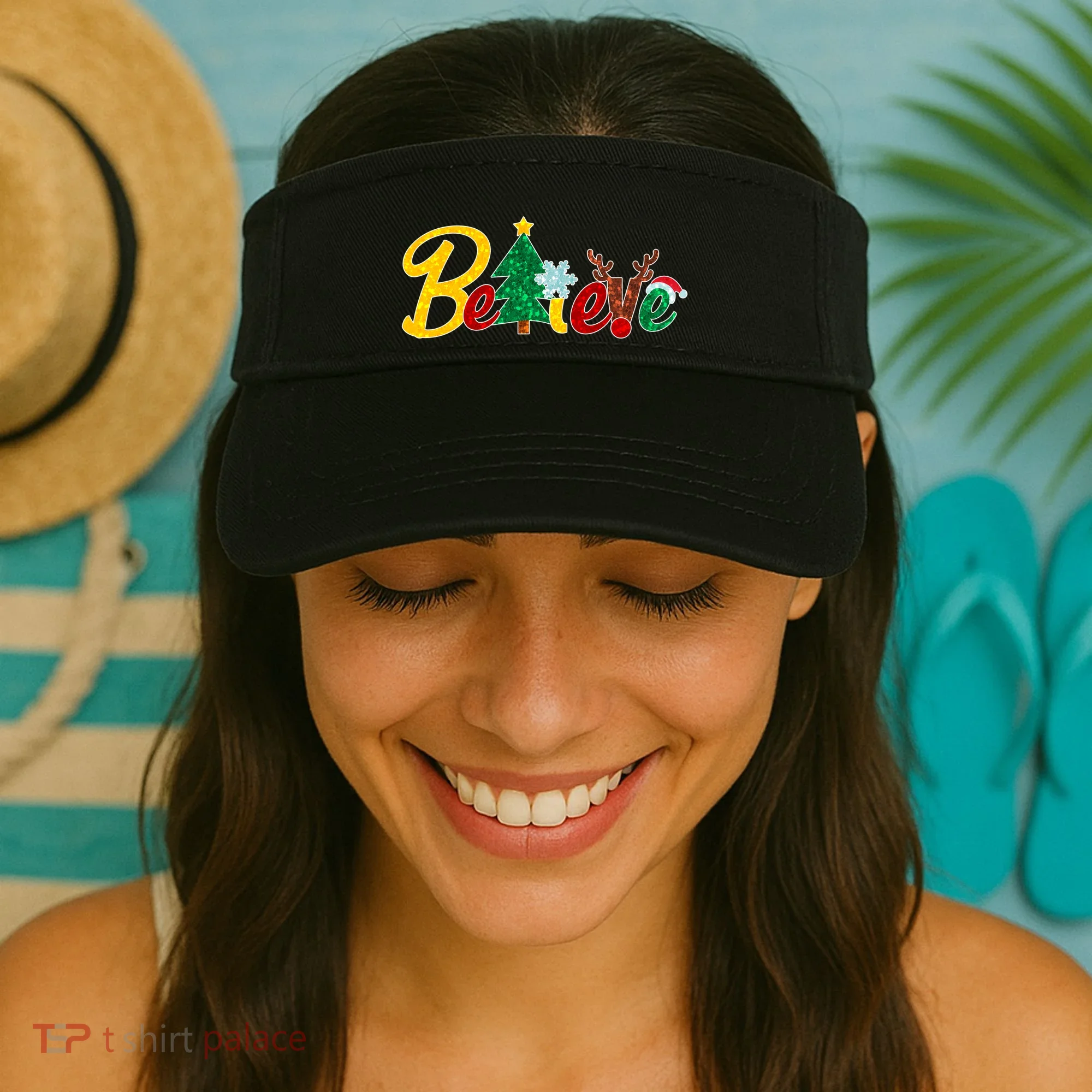 Cute Festive Christmas Believe  Visor