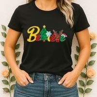 Cute Festive Christmas Believe  Women's T-Shirt thumb 2