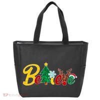 Cute Festive Christmas Believe  Tote Bag thumb 0