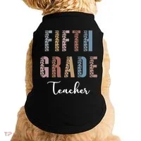 Cute Fifth Grade Teacher Doggie Tank thumb 0