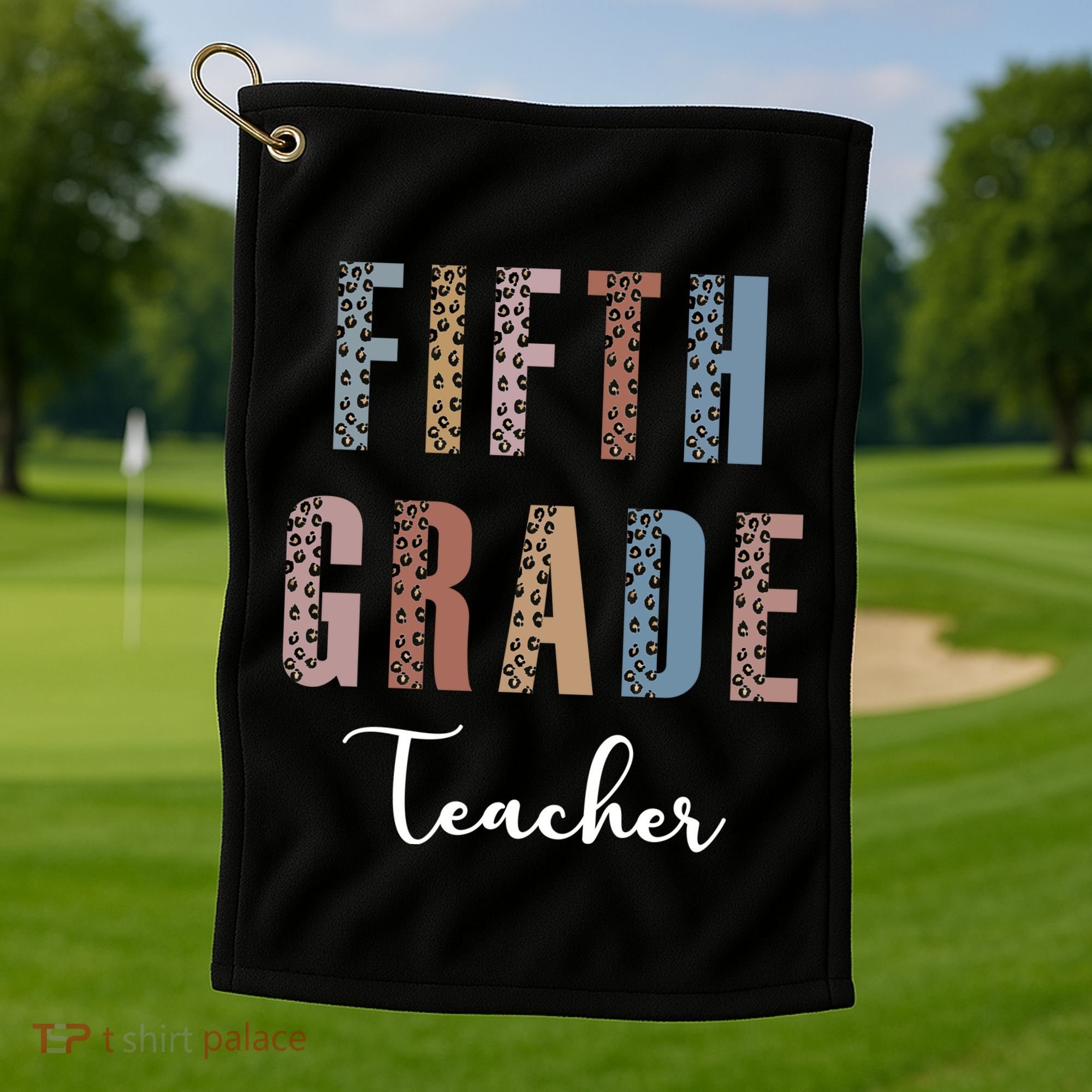 Cute Fifth Grade Teacher Golf Towel