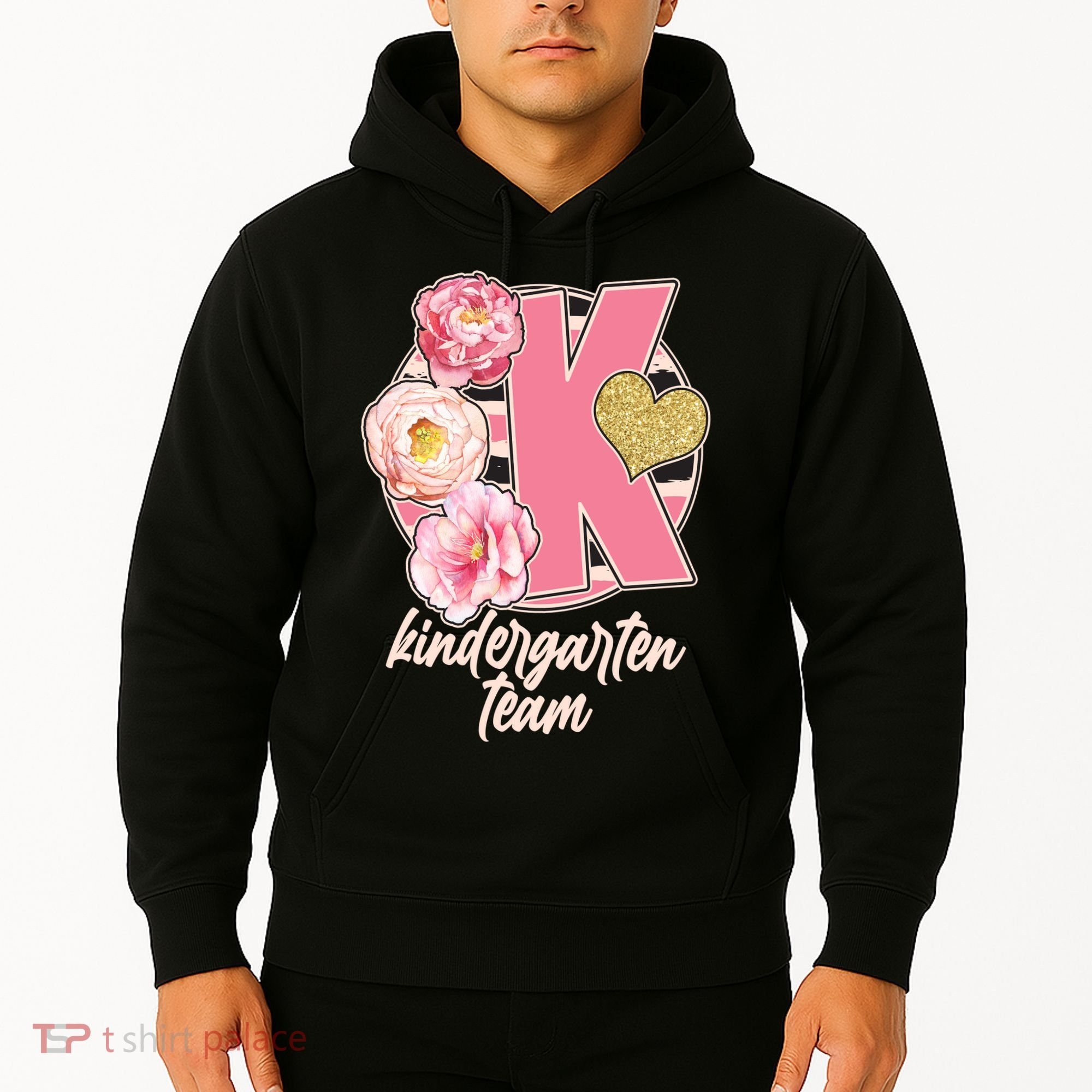 Cute Floral Glam Kindergarten Team Hoodie