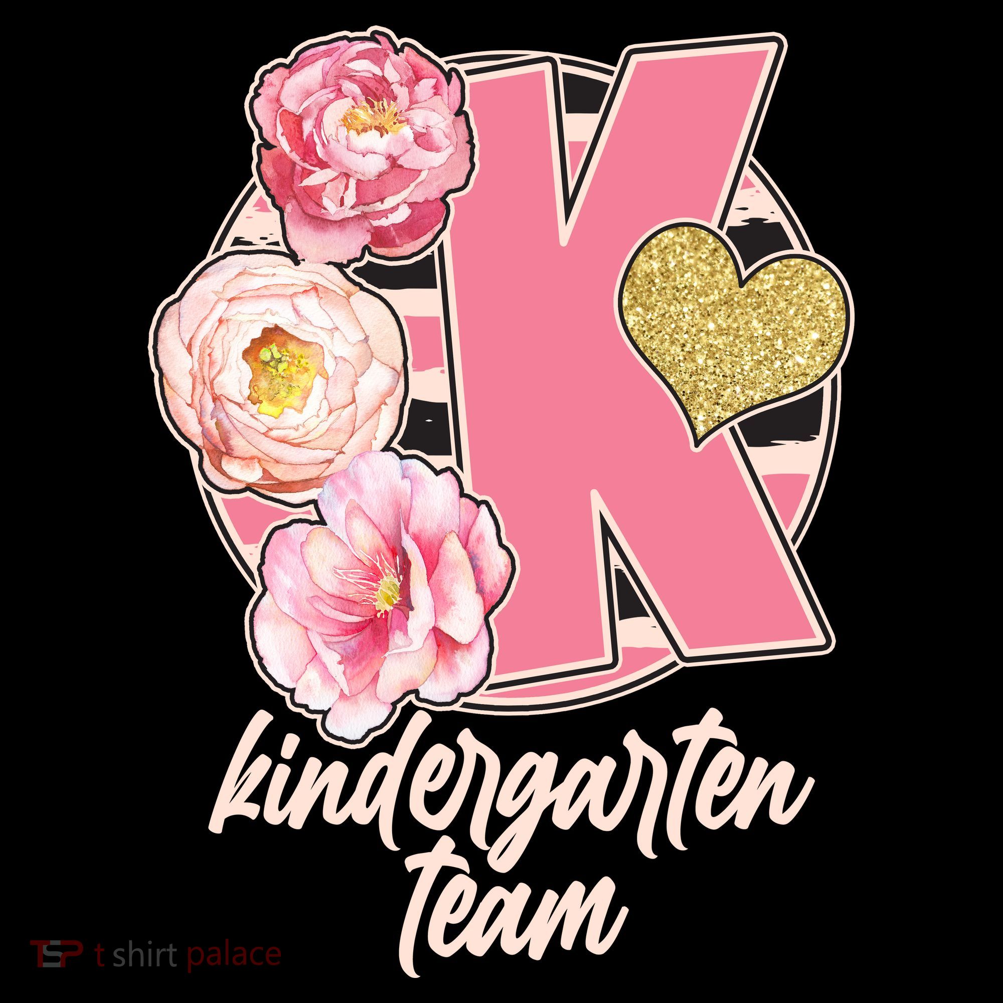 Cute Floral Glam Kindergarten Team Hoodie