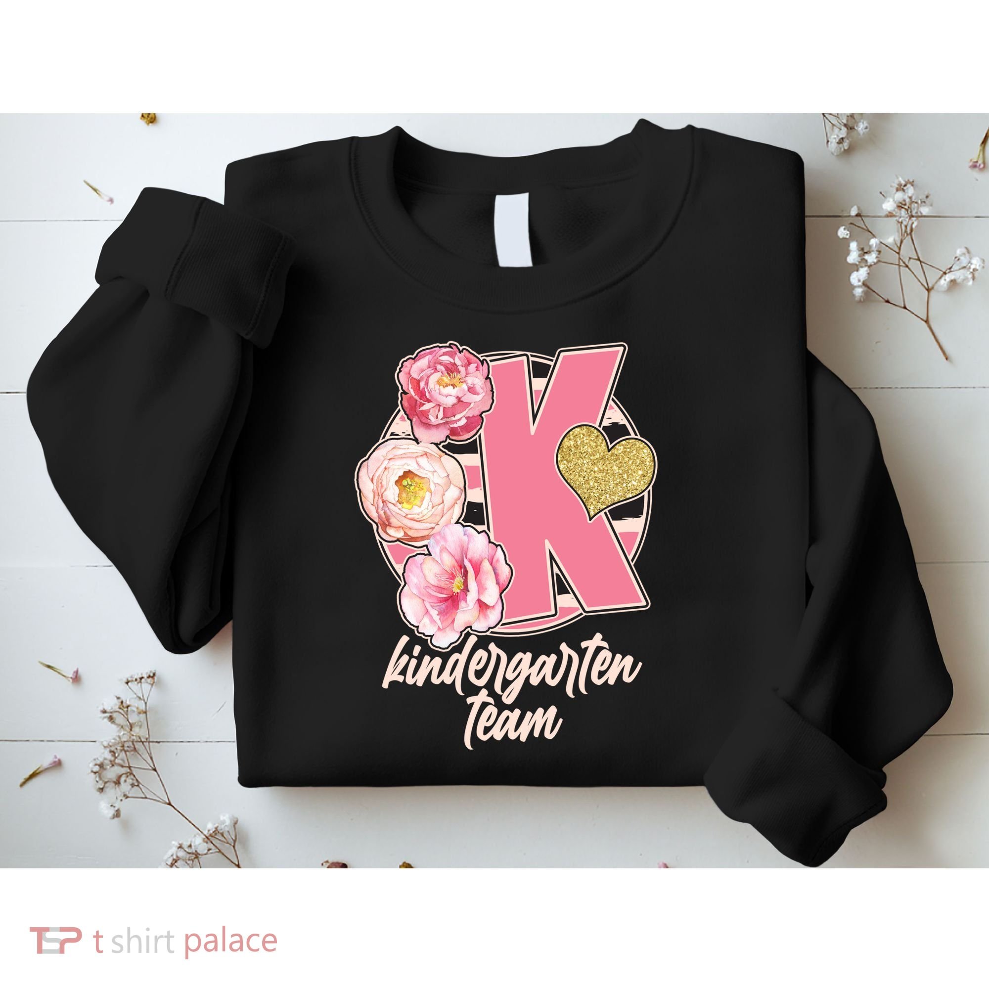 Cute Floral Glam Kindergarten Team Sweatshirt