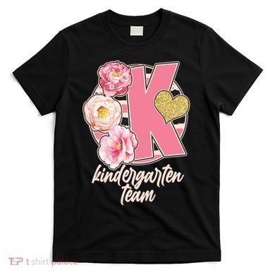 Cute Floral Glam Kindergarten Team T-Shirt